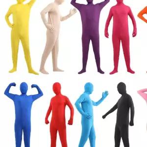 촬영용 바디슈트 쫄쫄이 의상 유튜브 졸업사진 노란색 크로마키 전신