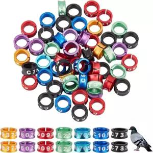DELORIGIN 50pcs 새 발 고리 개방 알루미늄 합금 분할 다리 히비스커스 앵무새 모란 비둘기를 위한 일련