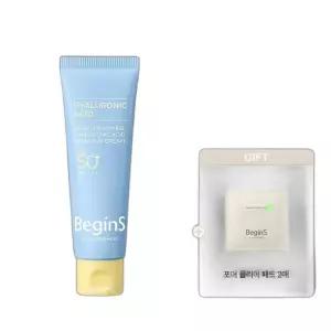정샘물 비긴스 바이 블루 캐모마일 히알루론산 수분 선 크림 + 포어 클리어 패드(2매)