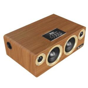 iBass 나무 데스크탑 블루투스 스피커 AC 전원 3.5mm 오디오 케이블 서브우퍼 U-디스크 유선 재생 액티브