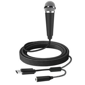 리치폰 USB 미니 마이크 노래방 안드로이드 폰용 아이폰 유튜브 인터뷰용 음성 녹음 휴대용 노래 ASMR 노트북 유선 마이크 틱톡 블랙 브이로그 15