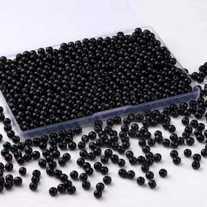 NUKAYAI 500개 팔찌 및 목걸이용 검은색 원형 유리 구슬 6mm 비딩 용품 DIY 공예품 제작 키트 귀걸이용