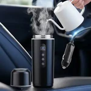 500mL 스테인리스 스틸 보온 컵 차량용 범용 12V/24V USB 휴대용 디지털 디스플레이 탑재