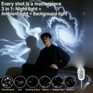 충전식 일몰 램프 LED 벽 장식 조명 3가지 모드 별이 빛나는 하늘 USB 파티용 무드등