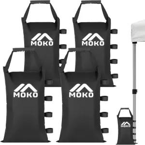 캐노피 다리용 MoKo 120 LBS 지퍼 탑 샌드백 4개 세트 모래 없음 가제보 실리콘 손잡이가 있는 방풍