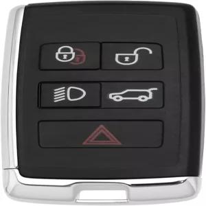YINETTECH 1pc 5 버튼 키 케이스 포브 리모컨 쉘 커버 패드 레인지로버 Evoque Sport L551 L405 2018 블랙