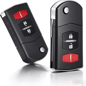 마쓰다 2 3 5 CX7 2006-2015 자동차 키 케이스 커버 버튼(빈 쉘)을 위한 키쿠 플립 리모컨 포브 교체