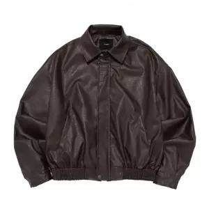카고브로스 CROP LEATHER BLOUSON JACKET BROWN 1365665