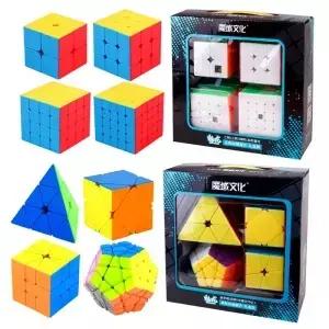 ECube Moyu Meilong 번들 세트 선물 매직 카본 큐빙 교실 4pcs 포장 큐브 스피드 퍼즐 교육 완구