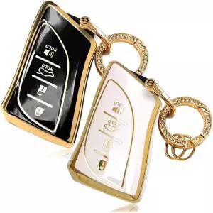 렉서스 키 포브 커버용 RFSRZ 2 PCS 홀더는 2018-2023년 2024년형 RX350h ES LS GX 460 LX LC 500/500h