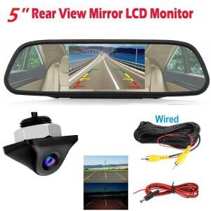 5인치 LCD 후면보기 미러 모니터 자동차 MPV RV SUV 주차 용 백업 카메라 키트 반전 쉬운 설치