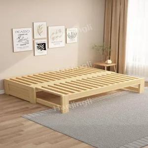 원목 일체형 서랍 무헤드 침대 확장 프레임 180x60cm 내추럴 침대연장