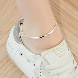 스네이크 심플판 3mm 20대 10대 악세사리 발찌 심플 주얼리 기념품 체인 (실버)