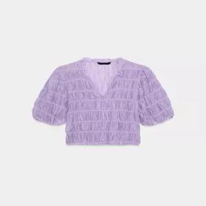6941 ZARA 자라 여자 블라우스 브이넥 반팔셔츠5029147