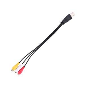 USB 수 플러그 to 3 Rca 암 어댑터, 오디오 컨버터, AV 케이블, HDTV 텔레비전 와이어 코드, 1PC