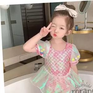 여아 인어 수영복 공주드레스