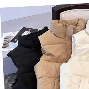 베스트 하이넥 패딩조끼 여성조끼 경량패딩 이중잠금 겨울 심플 쪼패