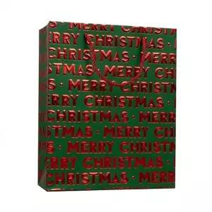 기븐 X-MAS 3D 금박쇼핑백 중 그린 / 260x100x320mm (10개) (nx) gp102060