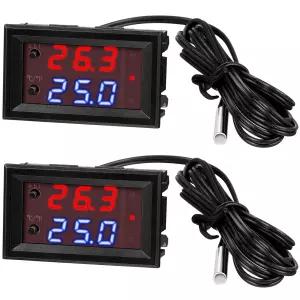 12V 전자 온도 컨트롤러 프로그래밍 가능 50도에서 110도 섭씨 난방/냉각 조절 스위치 모듈 Ntc 방수 센서