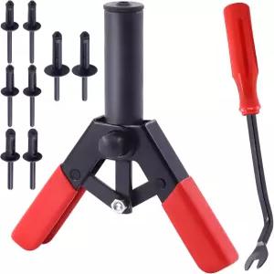 40Pcs 4사이즈 나일론 블라인드 리벳과 패스너 제거 도구가 장착된 Mardatt 플라스틱 건 세트 자동차에