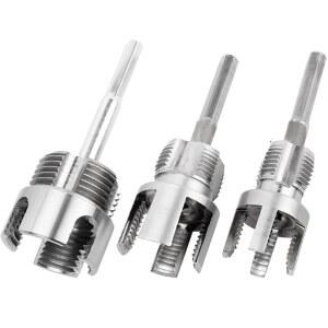 울프라이드 3PCS 파이프 나사산 절단 도구 내부 및 외부 통합 도구 PVC 플라스틱 키트 1/2