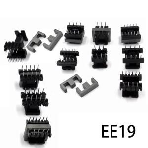 EE19 3+3 5+5 핀 6/7/8/10P Mn-Zn PC40 수직 수평 변압기 페라이트 자기 코어 코일 이전 보빈