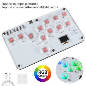 Hitbox Leverless 컨트롤러 파이트 스틱 PS4/PS3/스위치/PC RGB 키보드 용  12 키 모든 버튼 아케이드
