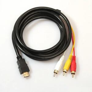 1.5M 5FT HDMI 호환 AV 남성 케이블에서 3 RCA 변환 TV 셋톱박스 DV 오디오 디지털 와이어 컨버터 어댑터