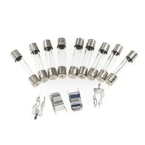72개 6x30mm 퓨즈 모음 키트 고속 작동 유리 0.5A 1A 2A 3A 5A 30A 자동차 세트