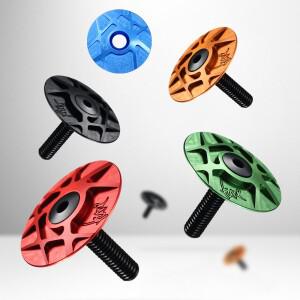 Rryet 헤드셋 탑 캡 알루미늄 7075 어헤드 튠 캡 량 CNC 가공 볼트 스템 자전거 스티어링 핸들 케이스 커버