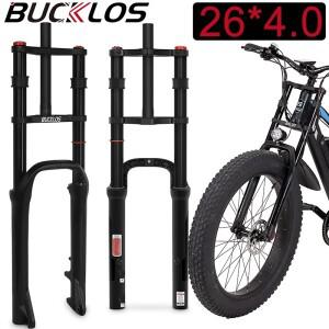 BUCKLOS 26*4.0 지방 타이어 포크 더블 크라운 스노우 비치 자전거  서스펜션 디지털 135MM QR 180mm 여행