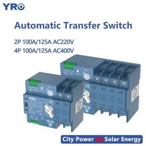 ATS 2P 4P 100A 125A 220V 400V 발전기 또는 PV 에너지 용 이중 전원 자동 전환 스위치-도시