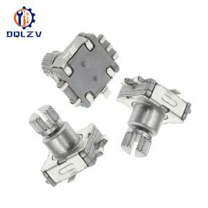 푸시 버튼이 있는 로터리 인코더 코드 스위치, EC11, 10MM, 30 도 무한 회전, SMD 5 핀 플럼 샤프트