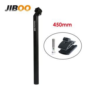 JIBOO 450mm MTB 싯포스트 매트 블랙 알루미늄 합금 25.4mm 27.2mm 31.6mm 접이식 자전거 시트포스트 안장