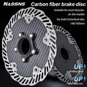 HASSNS 카본 파이버 브레이크 디스크 MTB 플로팅 로터 160mm 센터락 자전거 캘리퍼 산악 사이클링