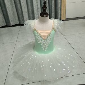 2023  발레리나 요정 파티 의상  블루 스팽글 꽃 드레스 소녀 댄스 착호환용 체조 발레 레오타드 투투