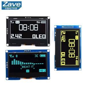 2.42 인치 OLED 디스플레이 모듈 128x64 LCD HD 스크린 SSD1309 Arduino UNO R3 용 7 핀 SPI/IIC I2C 직렬