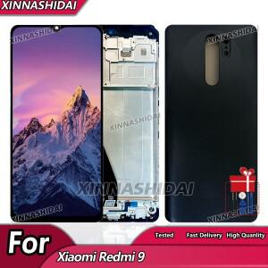 Redmi 9 M2004J19G   배터리 커버가 포함 디스플레이 터치 디지타이저 조립용 6.53인치 LCD