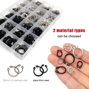 250/500/900pcs 5-20mm C 유형 외부 서클립 키트 세트 베어링 샤프트 고정 스냅 링 검정색 65mn 스테인레