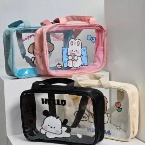애니멀 캐릭터 PVC 가방 수영백 투명 토트 비치백