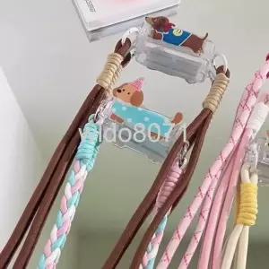  1+1 강아지모양 휴대용 핸드폰 스트랩 백클립 고정 끈 목걸이