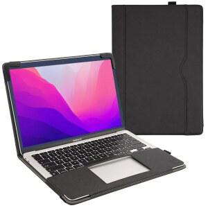 TYTX 맥북호환 프로 케이스 13인치 PU 가죽 모델 M2 2024 2023 20222016 A2338 M1 A2251 A2289 A2159 A1989 A1708 A1706 종이 포켓 및 펜 홀더 블랙