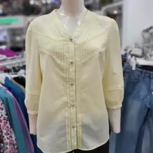 크로커다일레이디 DP01 레이스핀턱블라우스 CLEMBL113 (35131450)