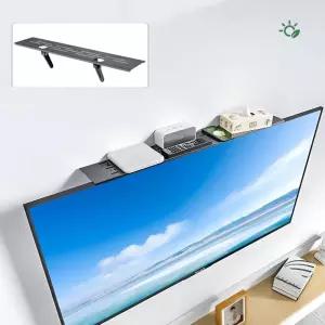 TV 상단 선반 모니터 위 정리대 셋톱박스 공유기 리모컨 수납 받침대 60x10cm