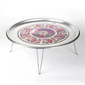 국산 레트로 접이식 양은밥상 4호 교자상 폴딩 테이블 62cm