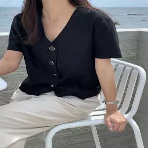 페닌 노카라 크롭 반팔 자켓 여름 여성 데일리 출근룩 데이트 빅사이즈