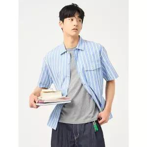 [빈폴]볼드 스트라이프 반소매 셔츠 - 블루 (BC5465C84P)