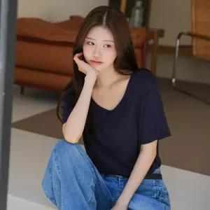 [시크폭스] 데이온 린넨 U넥 루즈 반팔 티셔츠_62TS2779