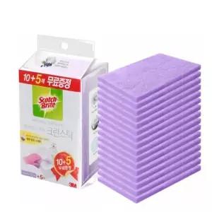 3M 베이킹소다 시트타입 10+5매입 1회용수세미 세면대청소수세미