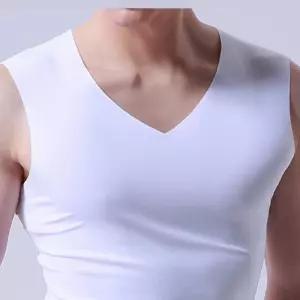 남자용 실크 아이스 쿨 런닝 셔츠 무봉제 민소매